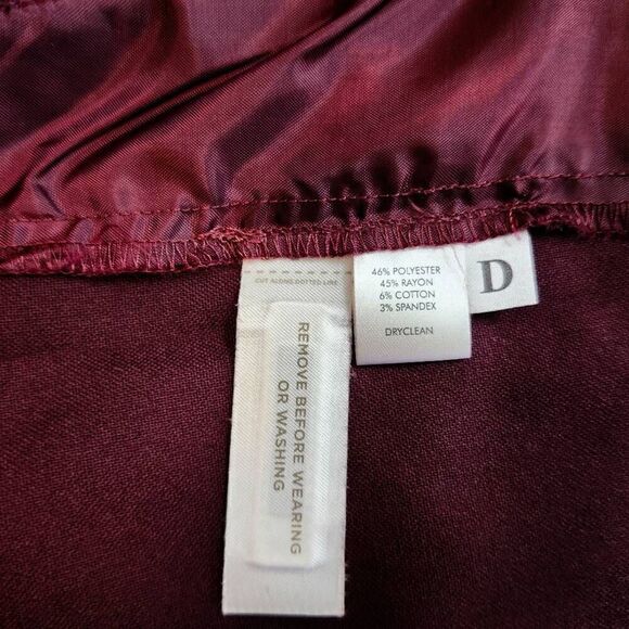 Ann Taylor LOFT Womens Pencil Skirt Maroon NWOT Size 6 - Picture 6 of 6